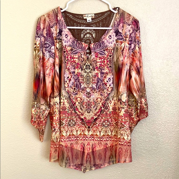 Women's Multicolor Bohemian Top - Picture 1 of 7